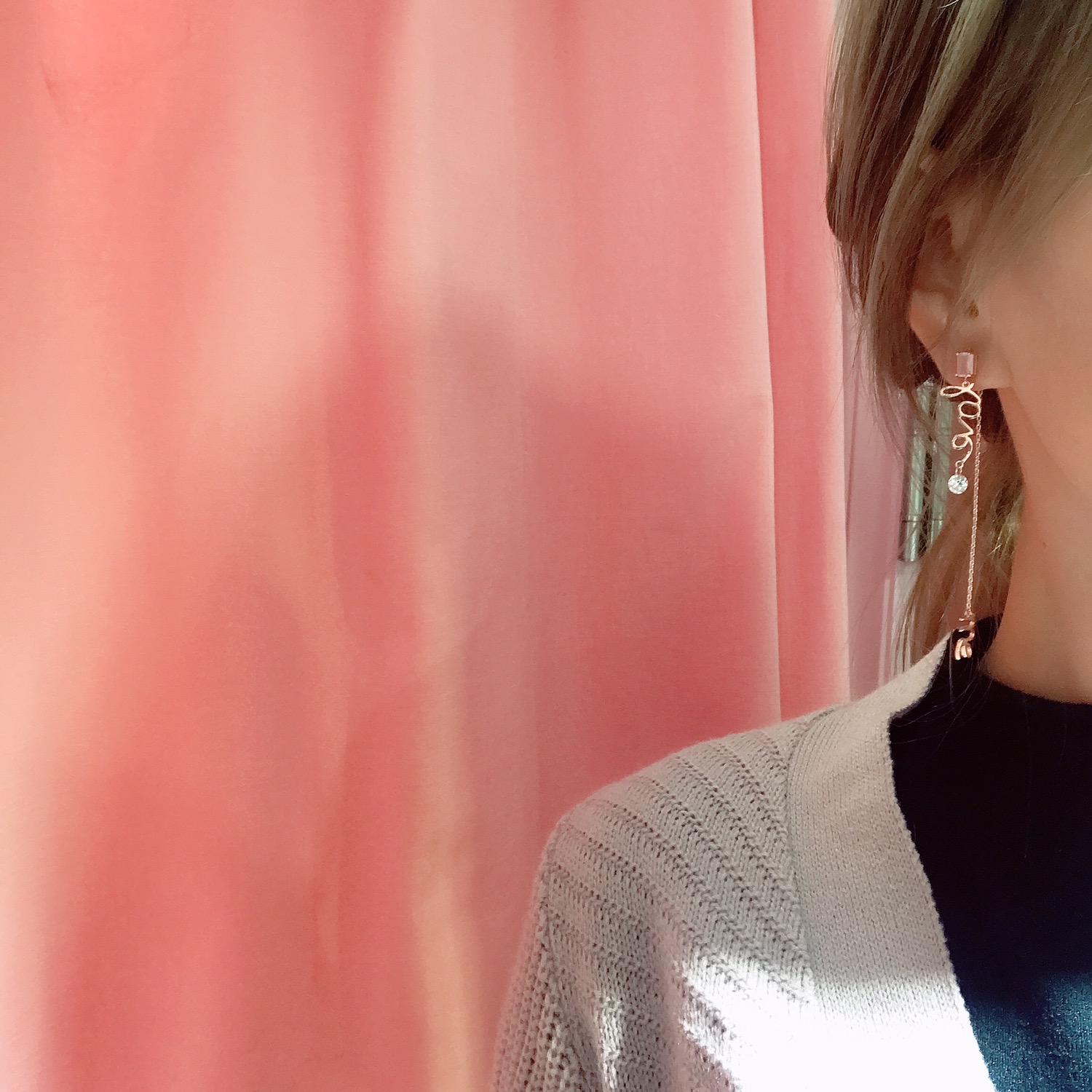 <b><p>Love Me pink Cubic Drop earrg</p></b><b><p>ラブ米 ピンク キュービック ドロップ イヤリング</p></b><br /><br /><p align='center'>