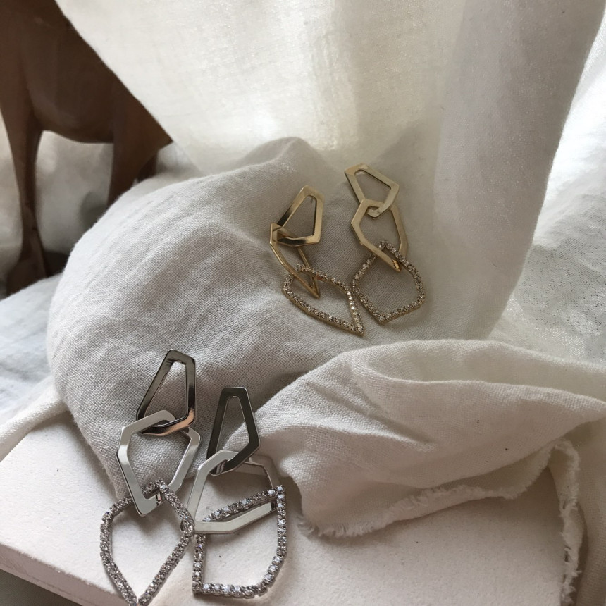 <b><p>Chen Multiple Cubic chain Drop Earrgs</p></b><b><p>チェン 多数 キュービック ーン ドロップイヤリング</p></b><br /><br /><p align='center'>