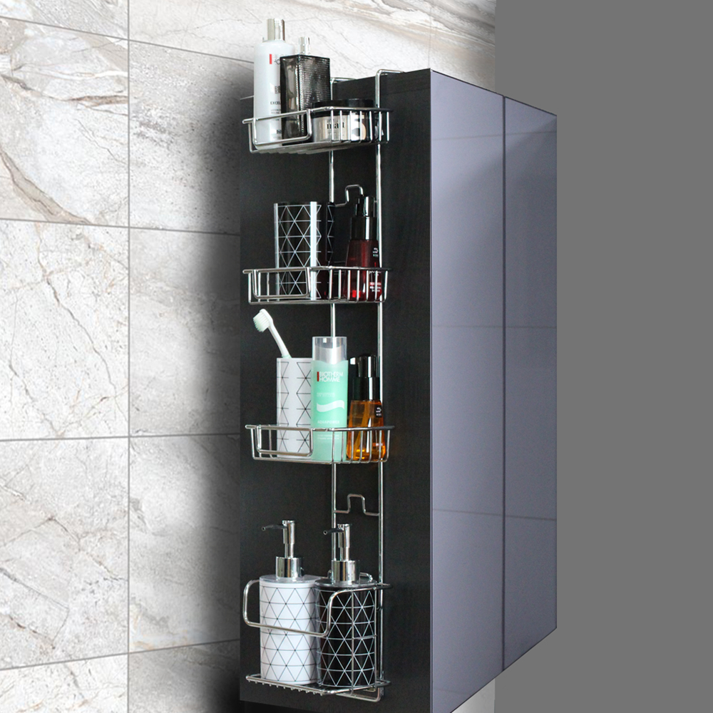 노바리빙 무타공 다용도 욕실 화장실 주방 틈새 수납 선반 철제 냉장고 화장실 매직 선반