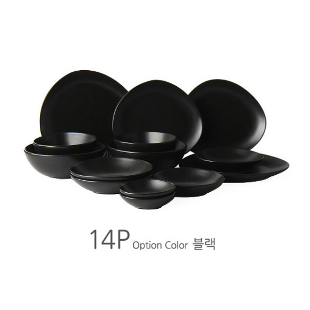모던 화이트 블랙 그레이 2인 14P 그릇세트 - 상세 이미지 5