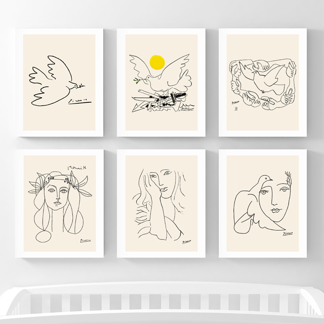 피카소 드로잉 No 12 그림 캔버스 액자 3호 - 상세 이미지 3