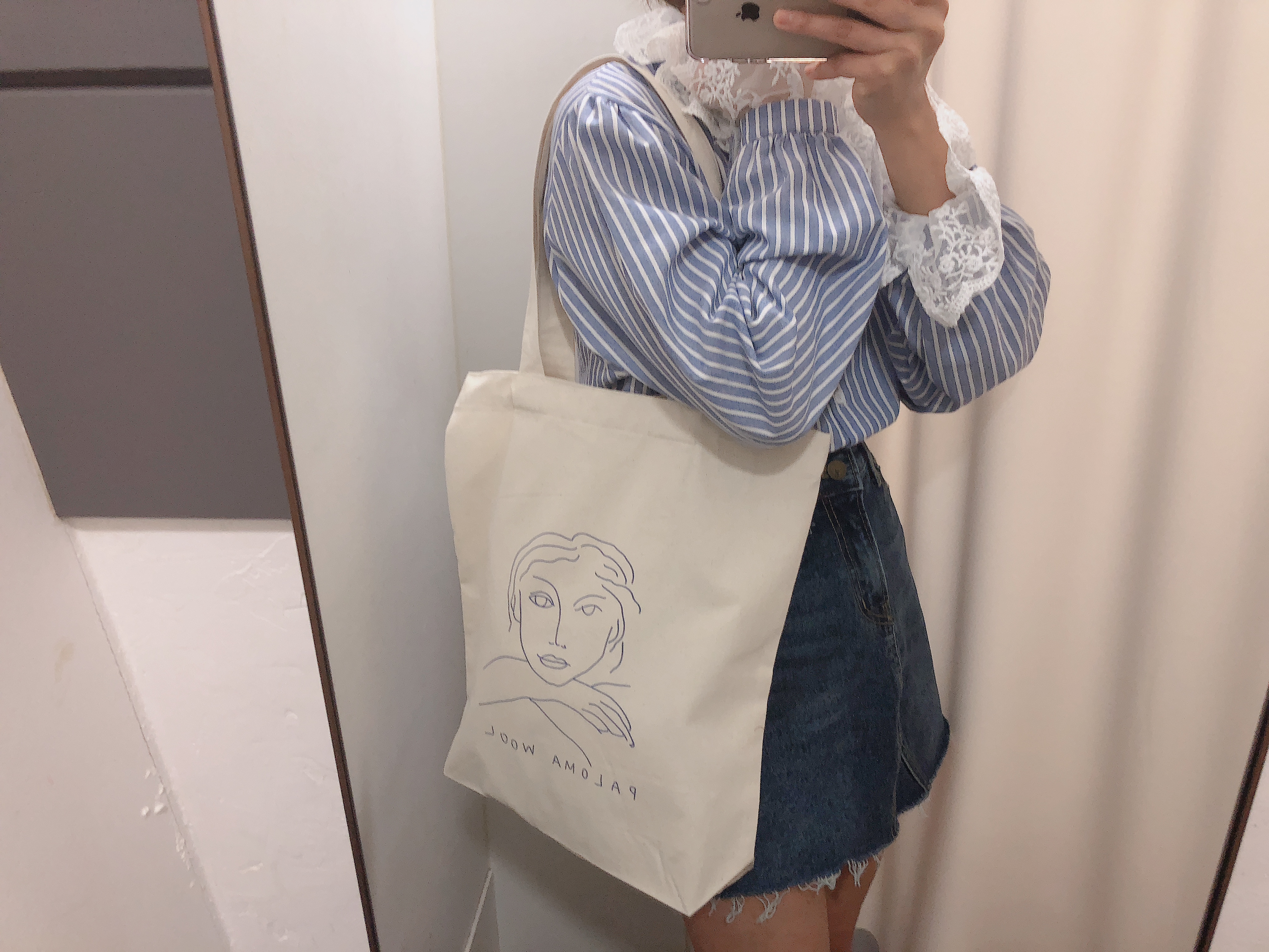 <b><p>Drawing Illusttion Woman face Eco Bag Daily</p></b><b><p>図面イラスト女性の顔エコバッグデイリーバッグショルダーバッグレディースカジュアルバッグコーディネート</p></b><br /><br /><p align='center'>