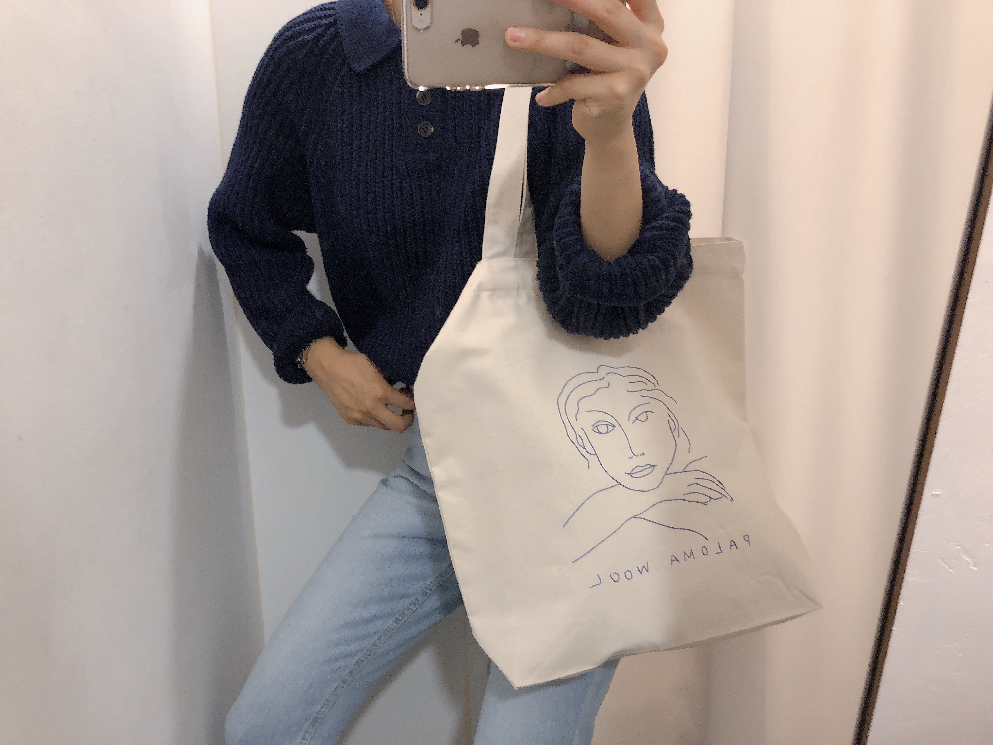 <b><p>Drawing Illusttion Woman face Eco Bag Daily</p></b><b><p>図面イラスト女性の顔エコバッグデイリーバッグショルダーバッグレディースカジュアルバッグコーディネート</p></b><br /><br /><p align='center'>
