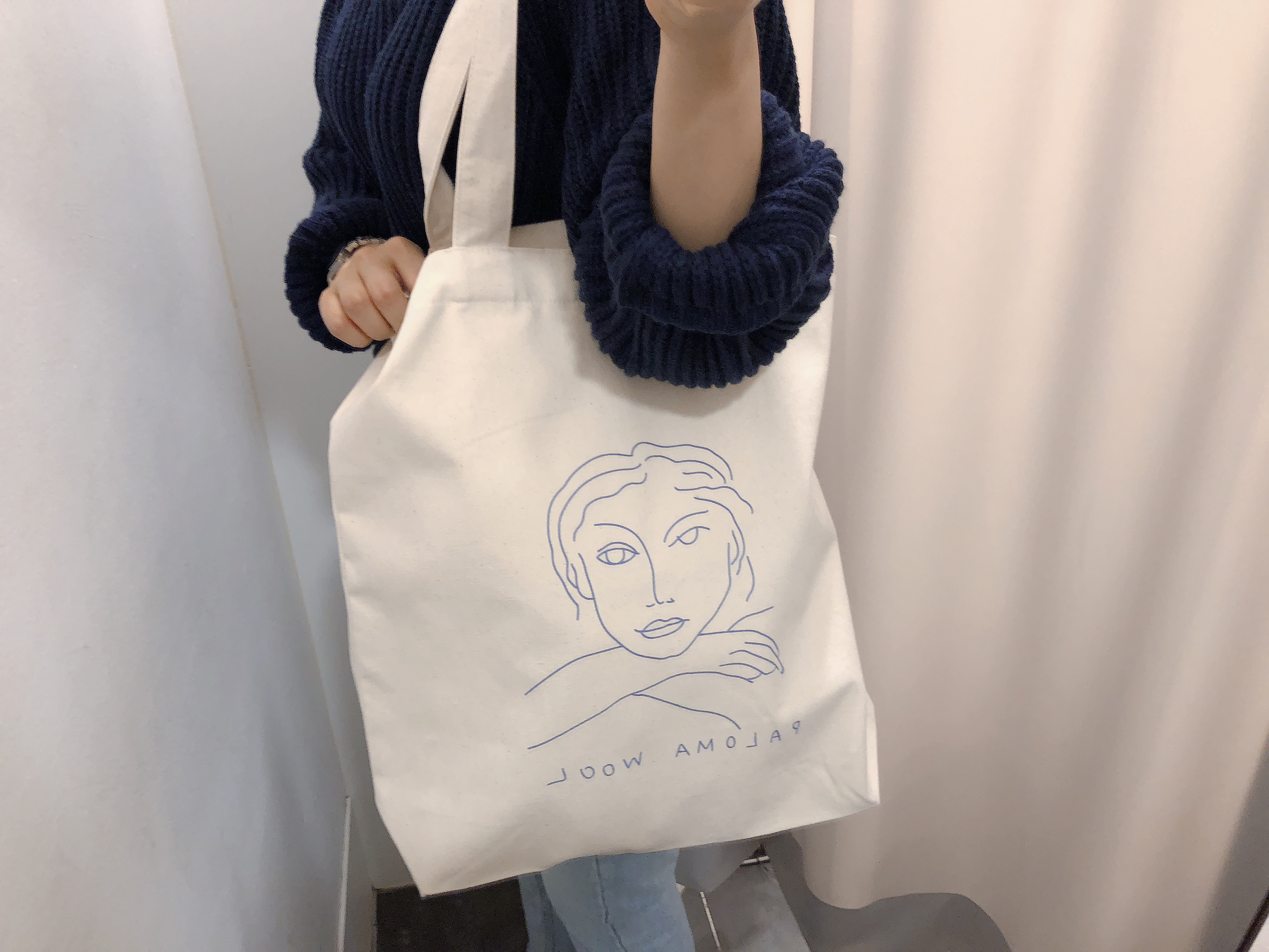<b><p>Drawing Illusttion Woman face Eco Bag Daily</p></b><b><p>図面イラスト女性の顔エコバッグデイリーバッグショルダーバッグレディースカジュアルバッグコーディネート</p></b><br /><br /><p align='center'>