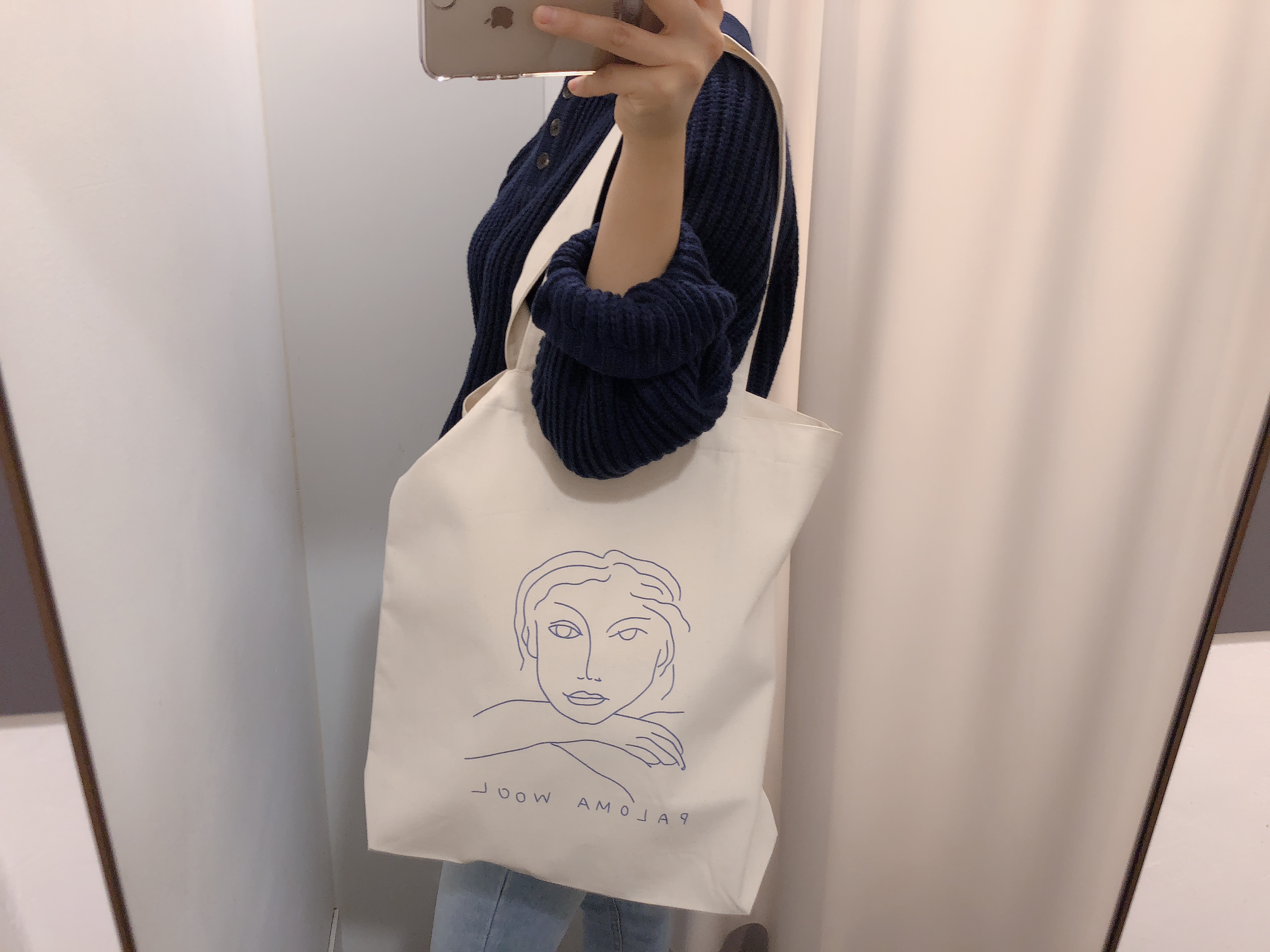 <b><p>Drawing Illusttion Woman face Eco Bag Daily</p></b><b><p>図面イラスト女性の顔エコバッグデイリーバッグショルダーバッグレディースカジュアルバッグコーディネート</p></b><br /><br /><p align='center'>
