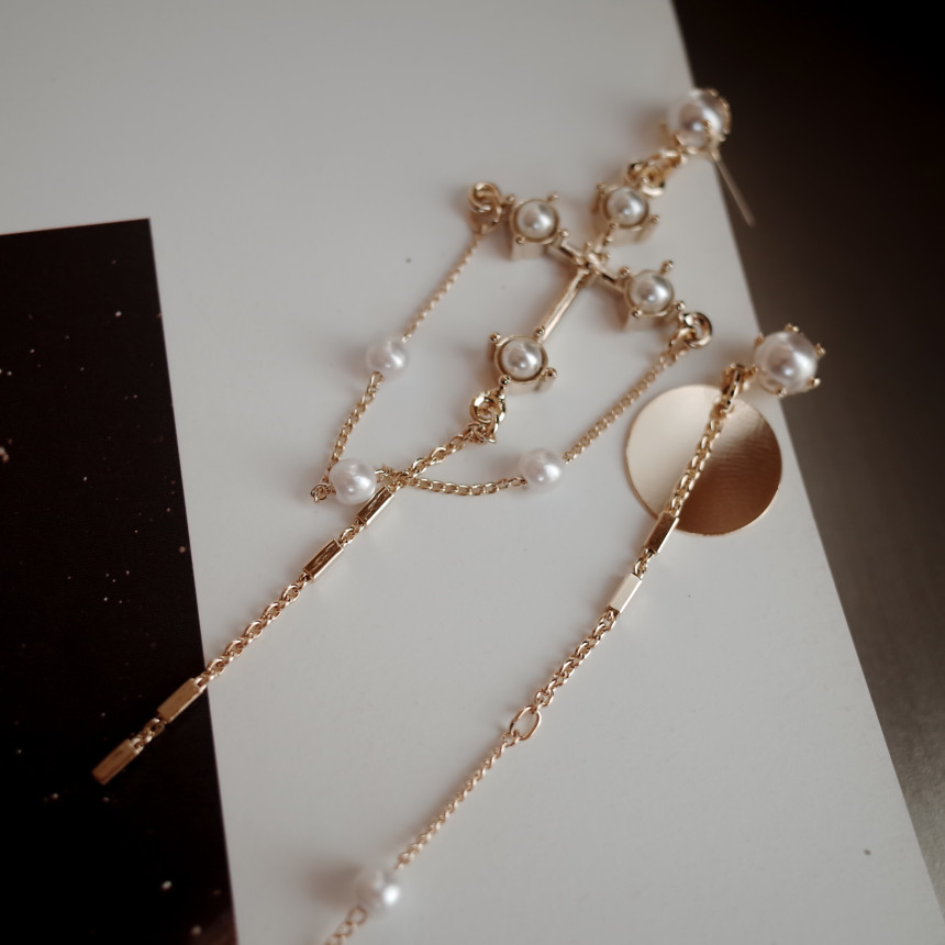 <b><p>cello Vintage cross Pearl Unbaland Ergs Aique</p></b><b><p>チェロ ヴィンテージクロス 真珠 アンバランスイヤリング アィークな クラシック</p></b><br /><br /><p align='center'>