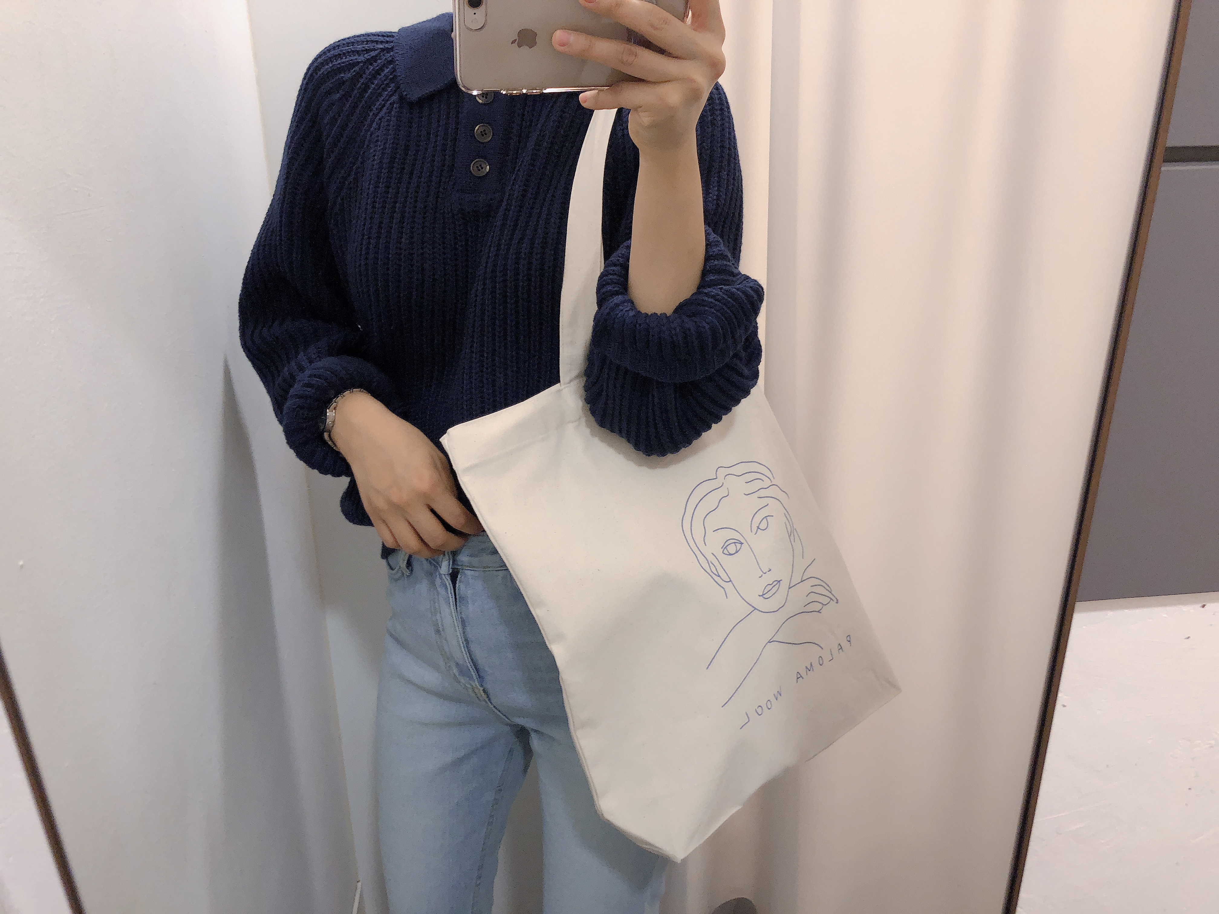 <b><p>Drawing Illusttion Woman face Eco Bag Daily</p></b><b><p>図面イラスト女性の顔エコバッグデイリーバッグショルダーバッグレディースカジュアルバッグコーディネート</p></b><br /><br /><p align='center'>