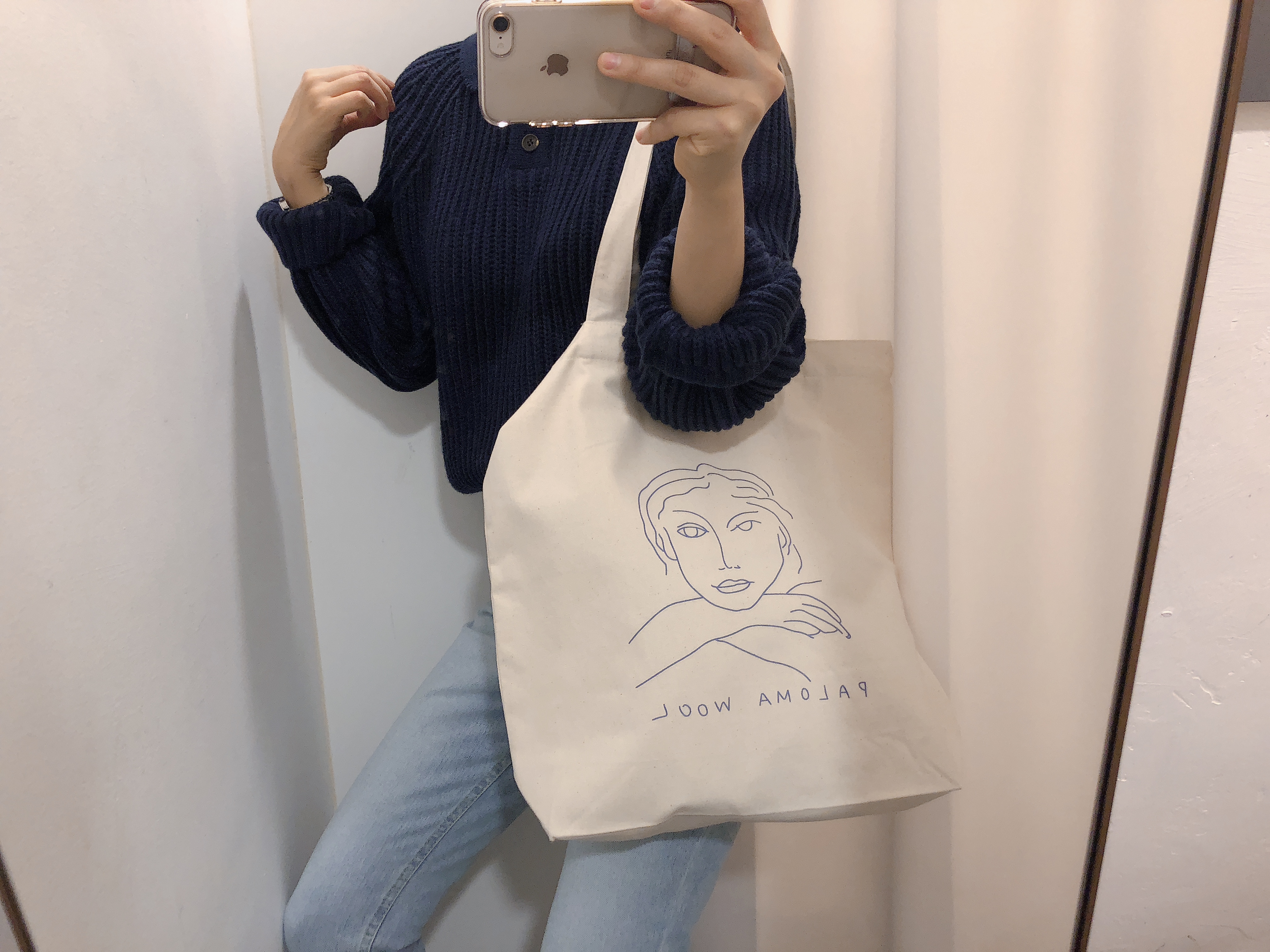 <b><p>Drawing Illusttion Woman face Eco Bag Daily</p></b><b><p>図面イラスト女性の顔エコバッグデイリーバッグショルダーバッグレディースカジュアルバッグコーディネート</p></b><br /><br /><p align='center'>
