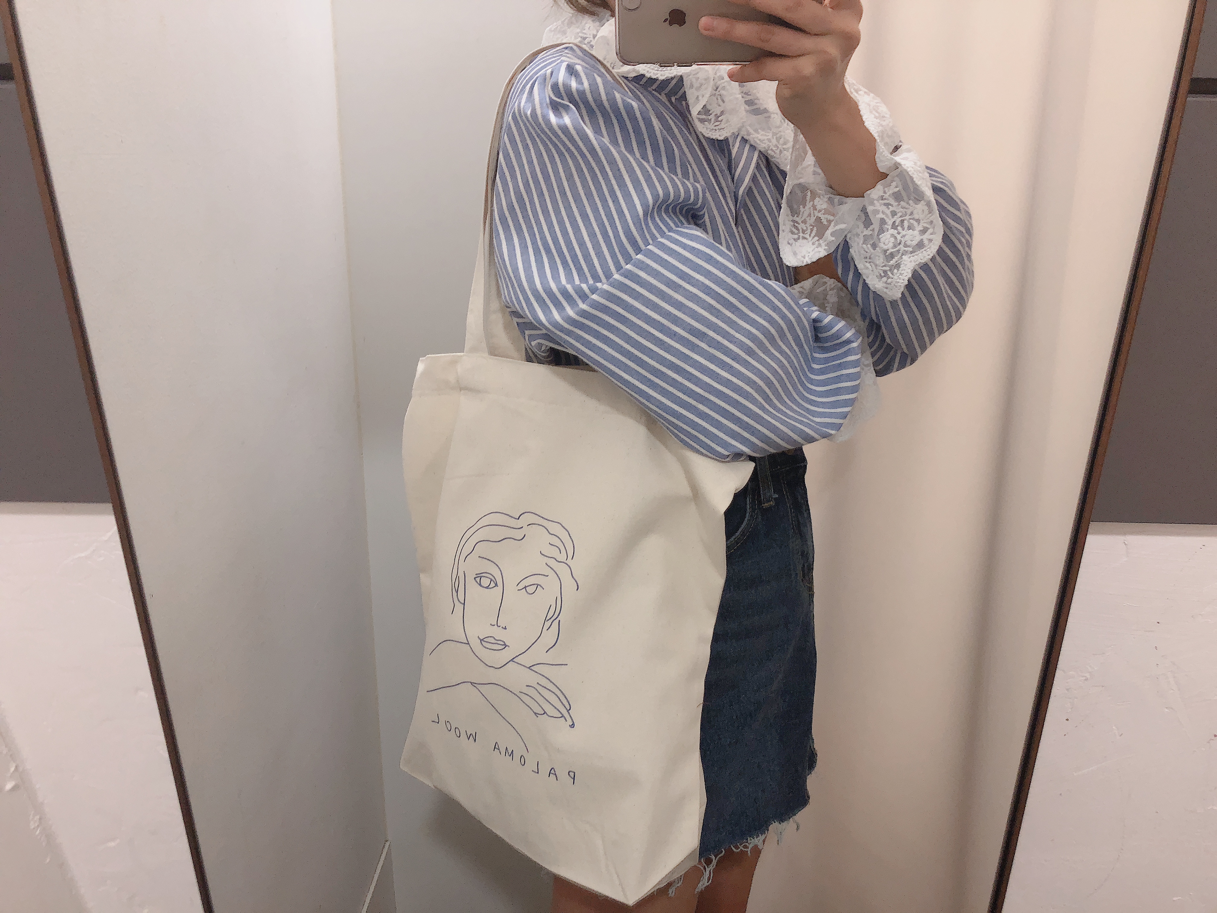 <b><p>Drawing Illusttion Woman face Eco Bag Daily</p></b><b><p>図面イラスト女性の顔エコバッグデイリーバッグショルダーバッグレディースカジュアルバッグコーディネート</p></b><br /><br /><p align='center'>