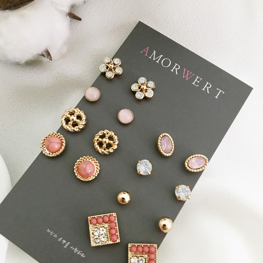 <b><p>16SET daily flower opal Dr earring Feme otion</p></b><b><p>16SET デイリー フラワー オパール ドロップ イヤリング フェミニンな感性ムード</p></b><br /><br /><p align='center'>