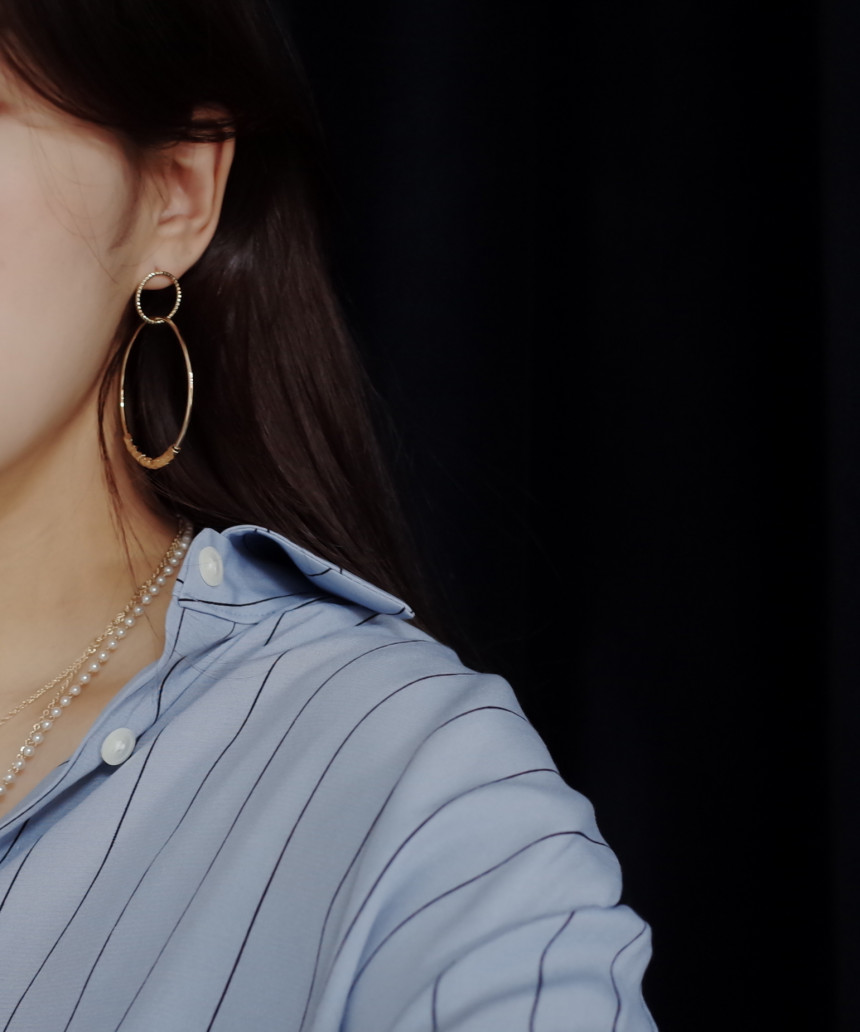 <b><p>Mini Beads Rg Big Double Earrg Bold metal</p></b><b><p>ミニビーズRing ビッグ 倍増イヤリング ボールドた メタル 丸い ポスト モダンな</p></b><br /><br /><p align='center'>