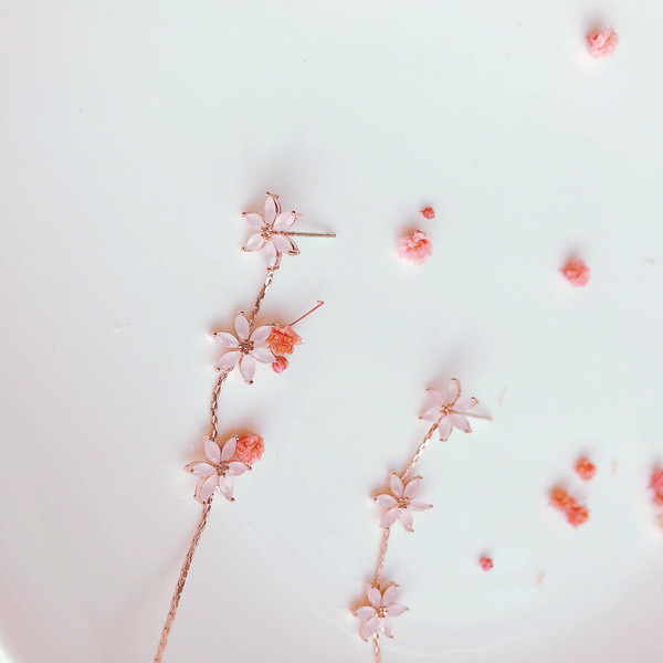 <b><p>First date Cherry Blossom Drop eaing</p></b><b><p>初デート 桜 ドロップ イヤリング</p></b><br /><br /><p align='center'>