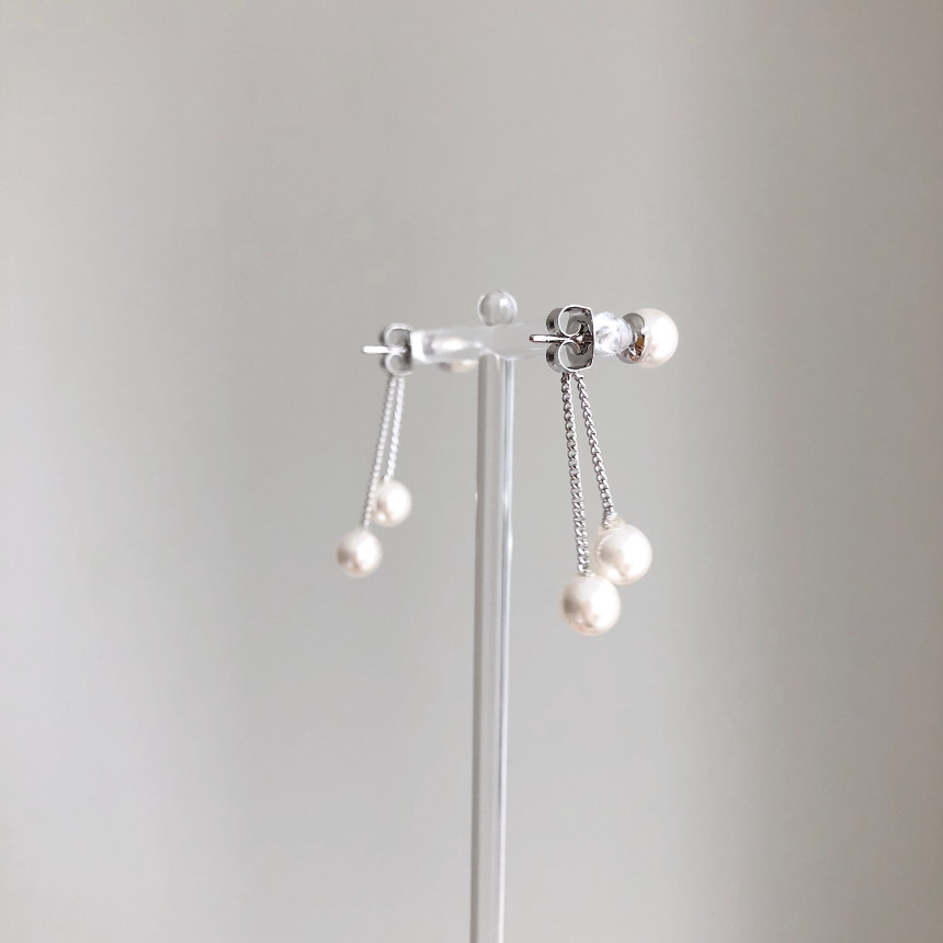 <b><p>Mourning Drop Pearl Ers Bold silver 925 Gift</p></b><b><p>無排 トゥ滴 真珠のイヤリング ボールド シルバー ドロップ 925 ギフト</p></b><br /><br /><p align='center'>