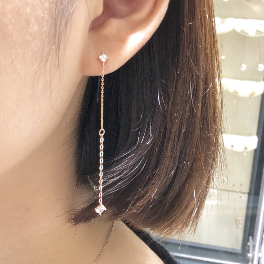 <b><p>Lloyd square Long Drop Two way eri LPSH2005G</p></b><b><p>ロイド スクエア ロング ドロップ ツーウェイ イヤリ LPSH2005G 14K</p></b><br /><br /><p align='center'>