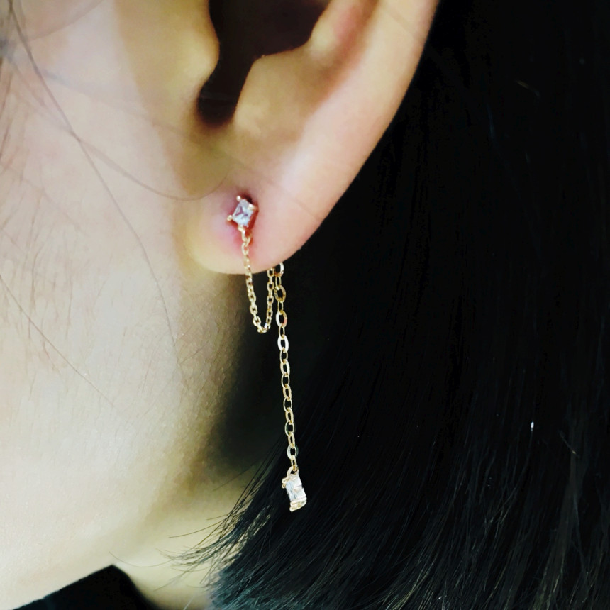 <b><p>Lloyd square Long Drop Two way eri LPSH2005G</p></b><b><p>ロイド スクエア ロング ドロップ ツーウェイ イヤリ LPSH2005G 14K</p></b><br /><br /><p align='center'>