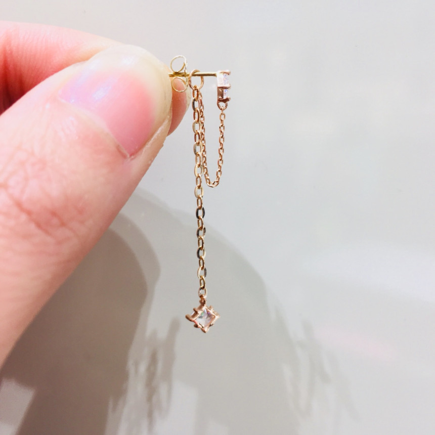 <b><p>Lloyd square Long Drop Two way eri LPSH2005G</p></b><b><p>ロイド スクエア ロング ドロップ ツーウェイ イヤリ LPSH2005G 14K</p></b><br /><br /><p align='center'>