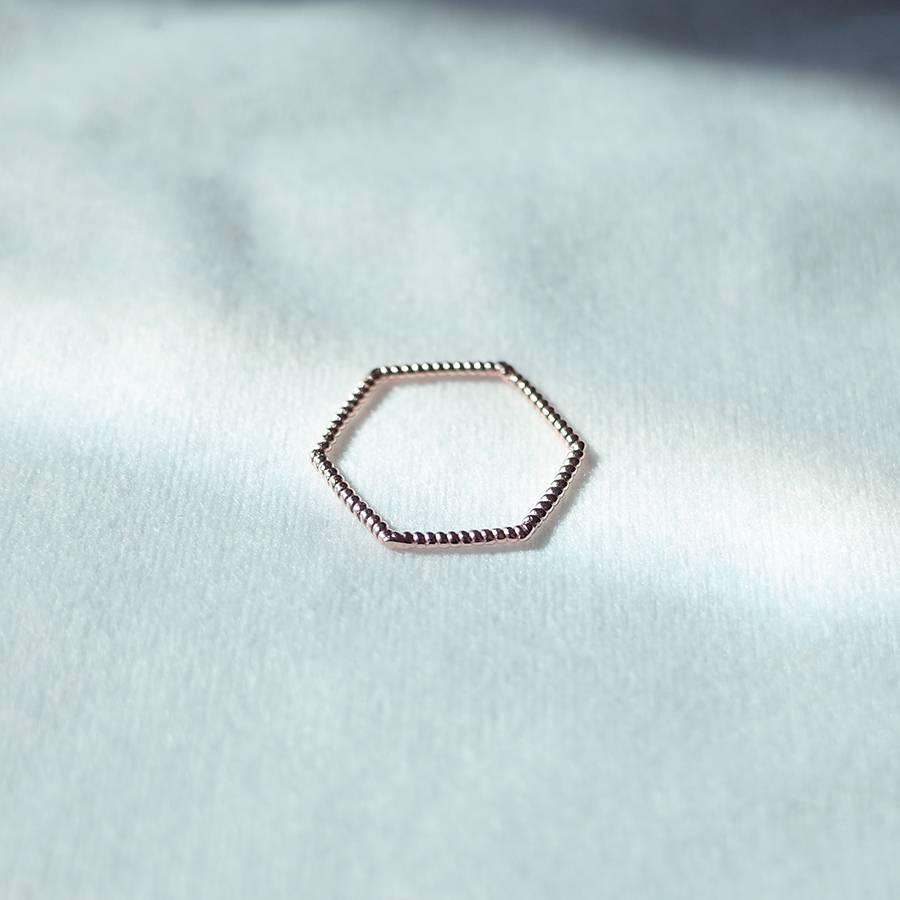 <b><p>Mourning silver 92.5 Hexagon Rose Gold Lay</p></b><b><p>無排 シルバー 92.5 六角 ローズゴールド リング 重ね着 ねじれ</p></b><br /><br /><p align='center'>