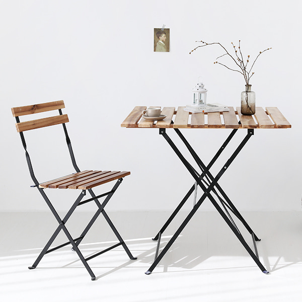 VELLIE 접이식테이블 800 SM2202W 800x800mm, 블랙 2182.3802