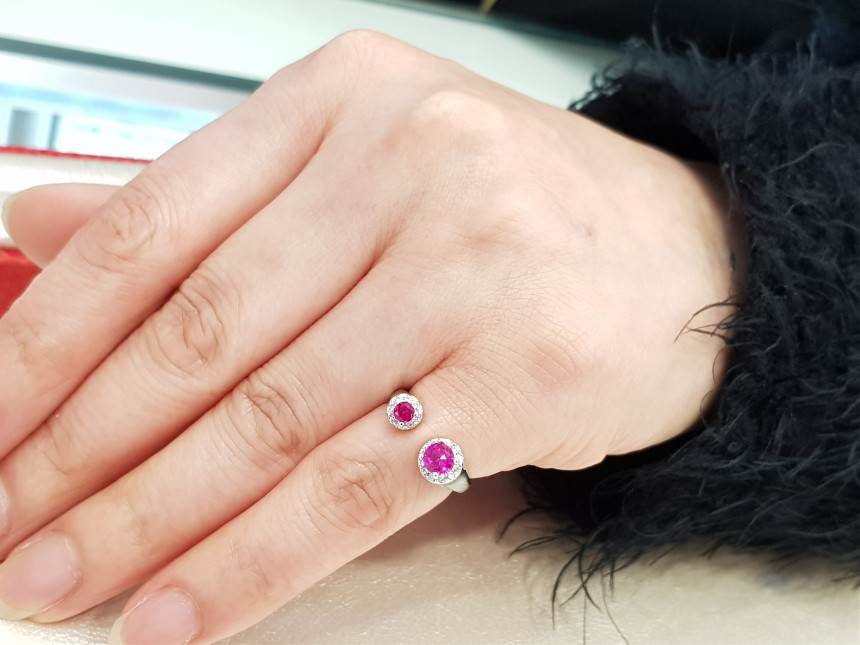 <b><p>Miracle Open ty Ruby ring 445 Sweet and sour</p></b><b><p>ミラクル オープン型 ルビー リング ri445 サンコム若々しく 魅力のあるスタイル</p></b><br /><br /><p align='center'>