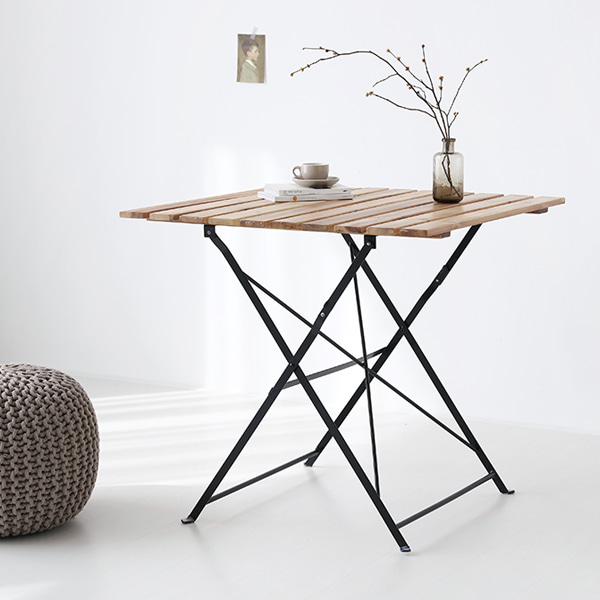 VELLIE 접이식테이블 800 SM2202W 800x800mm, 블랙 2182.3802