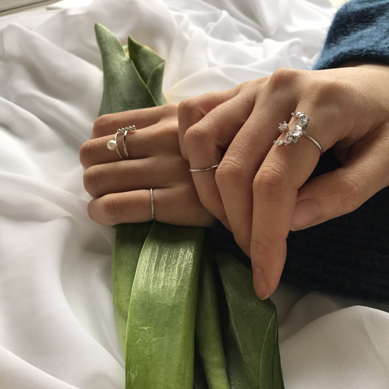 <b><p>Affection Cubic Pearl 5set ring Lovely item</p></b><b><p>ユーズド キュービック 真珠 5セット リング ラブリーアイテム 多様なコーディネートする</p></b><br /><br /><p align='center'>