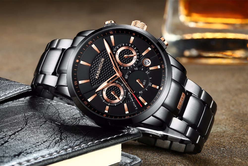 <b><p>KASHIDUN Casidon male black met clo neat</p></b><b><p>KASHIDUN カーシドン 男性 ブラック メタル 時計 すっきりとした シモダンデザイン</p></b><br /><br /><p align='center'>