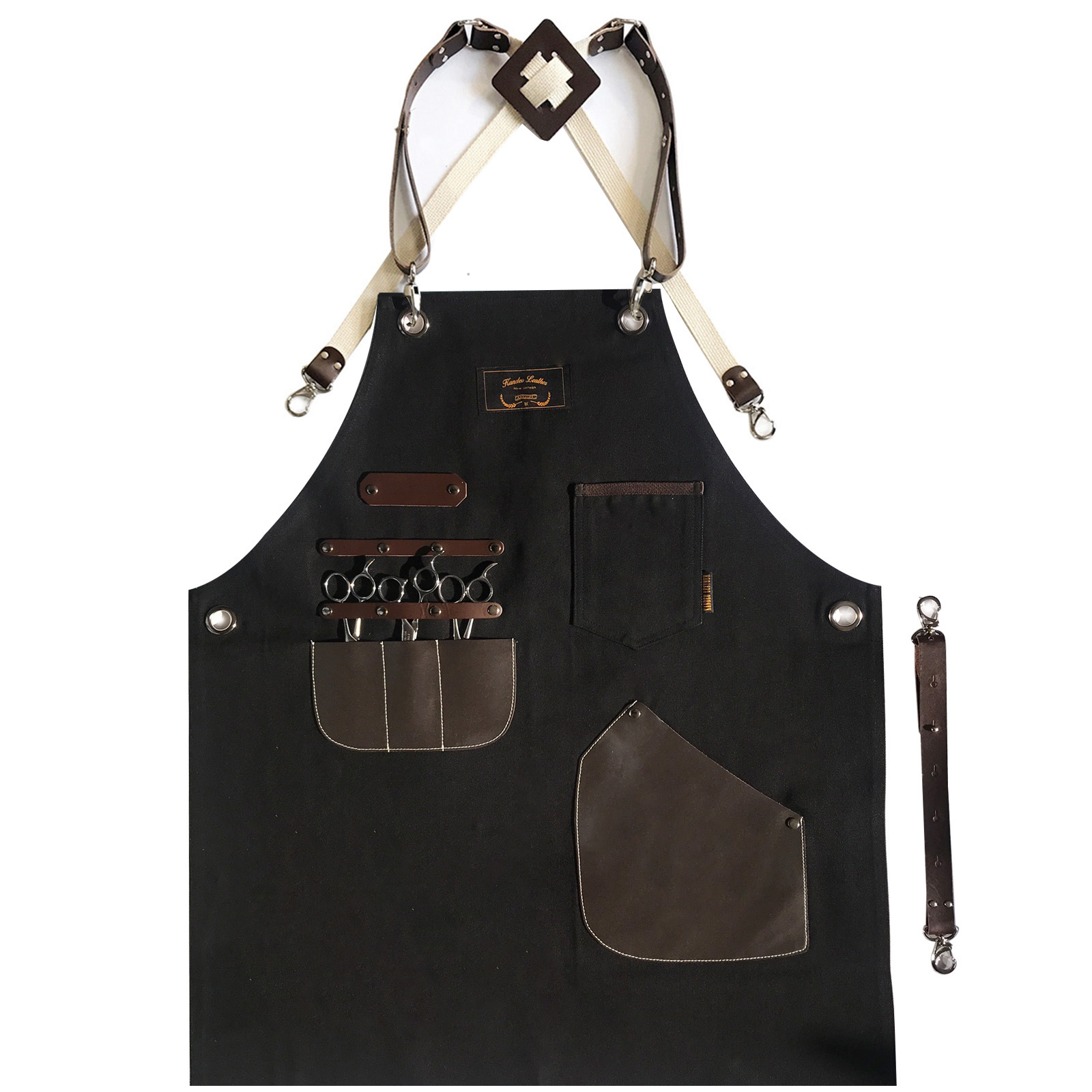 칸데오레더 하이드 블랙 바버샵 앞치마