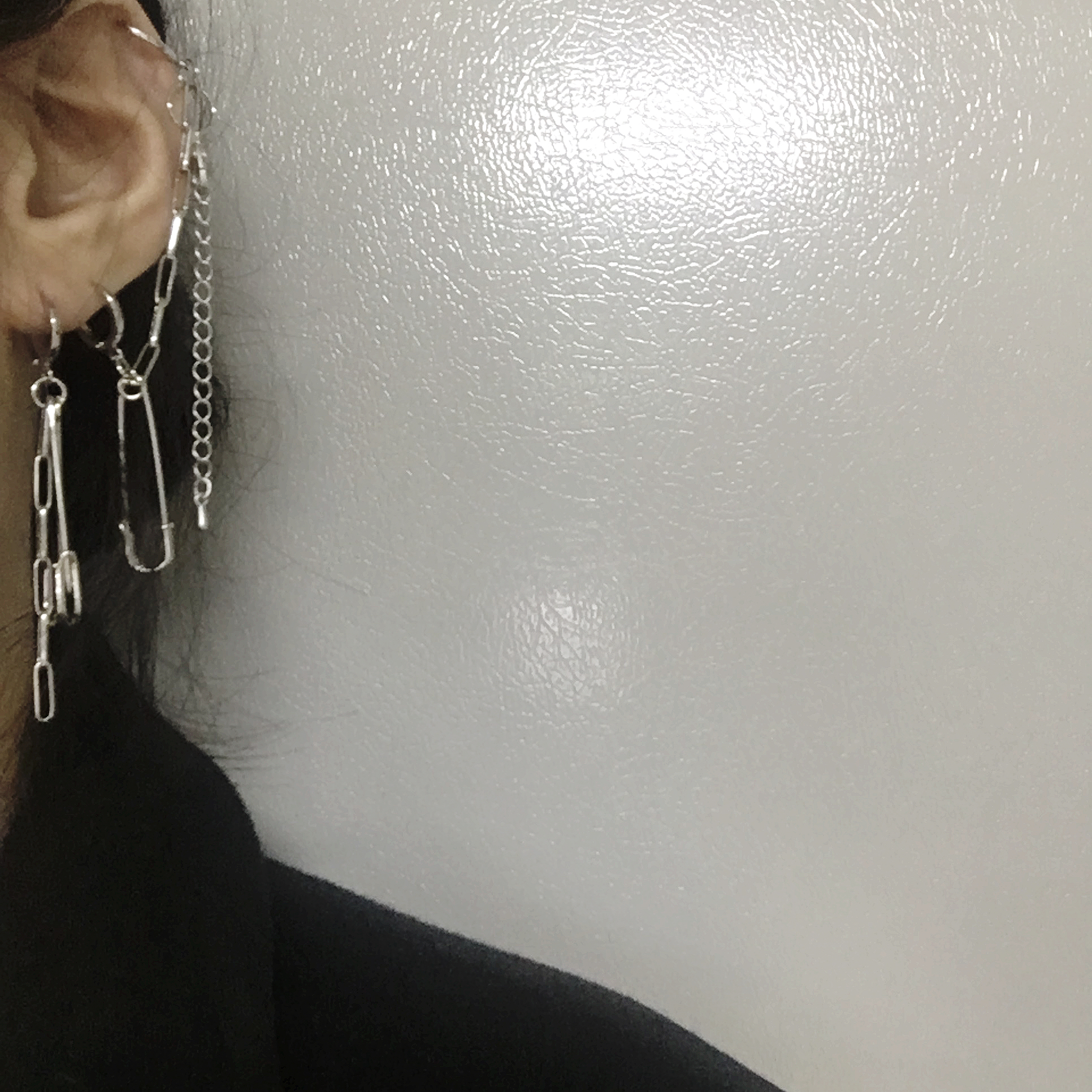 <b><p>ear, no.48 silver Twin cha connect Cloth</p></b><b><p>耳、 no.48 シルバー ツピン チェーン 接続 洗濯 ドロップ イヤリング グィチ</p></b><br /><br /><p align='center'>