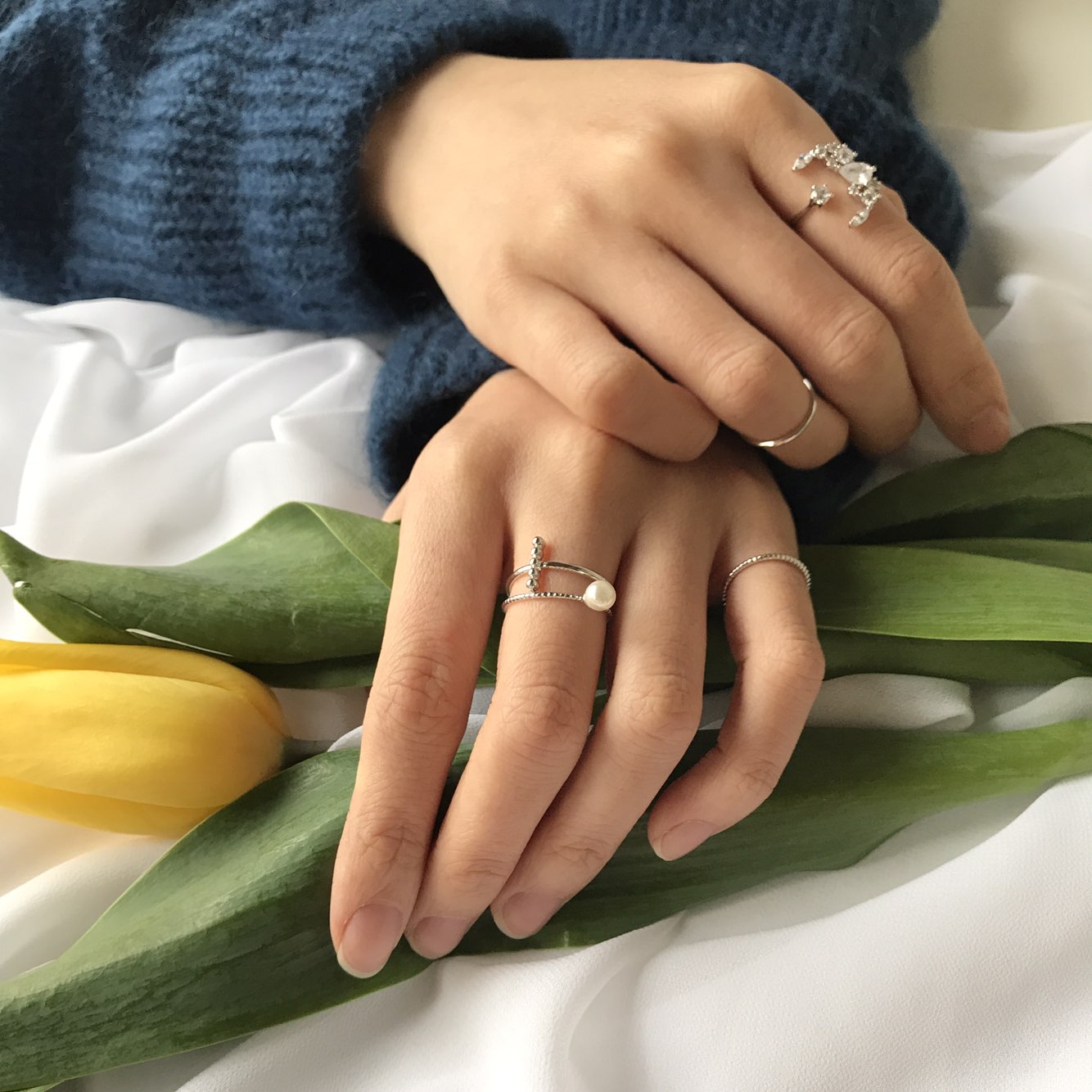 <b><p>Affection Cubic Pearl 5set ring Lovely item</p></b><b><p>ユーズド キュービック 真珠 5セット リング ラブリーアイテム 多様なコーディネートする</p></b><br /><br /><p align='center'>