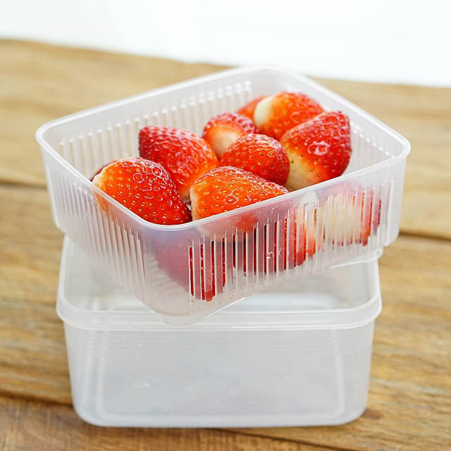 일본 채반 사각용기 1100ml  야채 과일 보관 캐니스터 - 상품 이미지