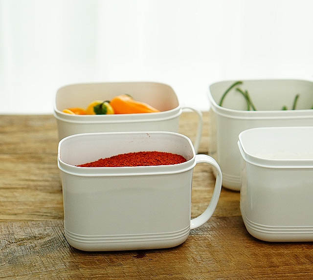 화이트 손잡이 밀폐용기(2size)된장 고추장 보관용기 800ml - 상세 이미지 2