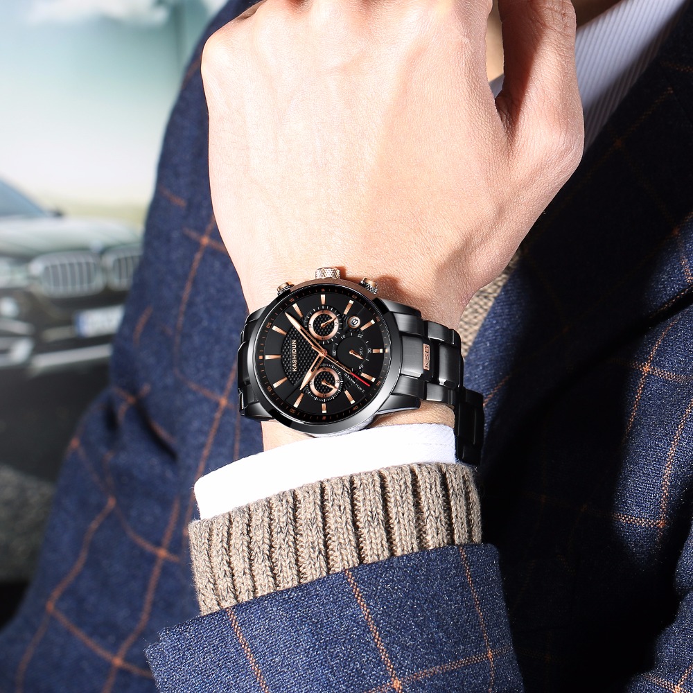 <b><p>KASHIDUN Casidon male black met clo neat</p></b><b><p>KASHIDUN カーシドン 男性 ブラック メタル 時計 すっきりとした シモダンデザイン</p></b><br /><br /><p align='center'>