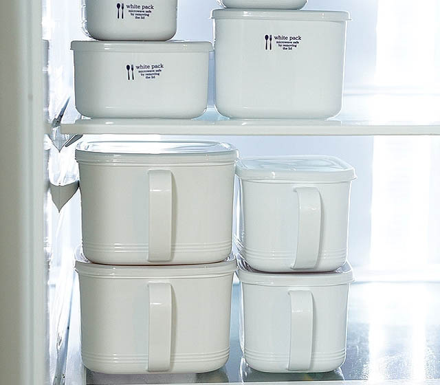 화이트 손잡이 밀폐용기(2size)된장 고추장 보관용기 800ml - 상품 이미지