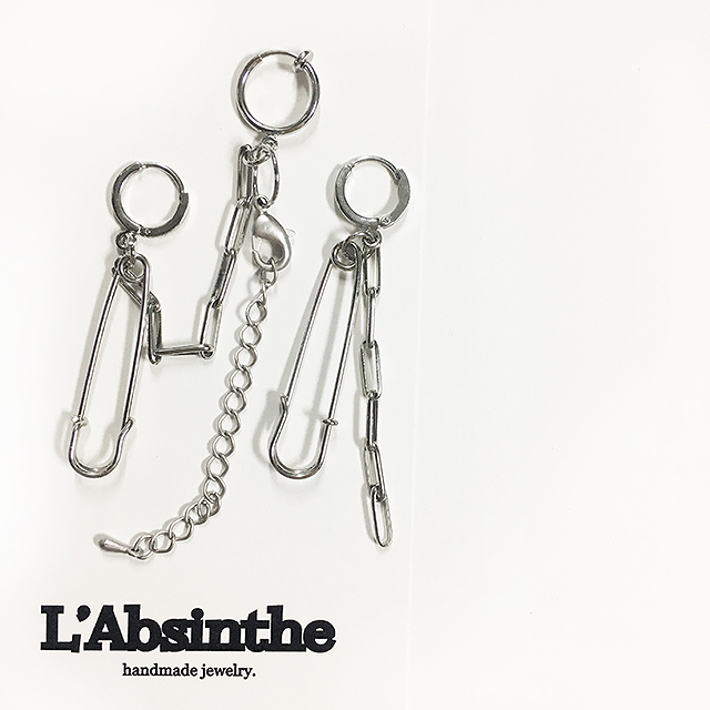 <b><p>ear, no.48 silver Twin cha connect Cloth</p></b><b><p>耳、 no.48 シルバー ツピン チェーン 接続 洗濯 ドロップ イヤリング グィチ</p></b><br /><br /><p align='center'>