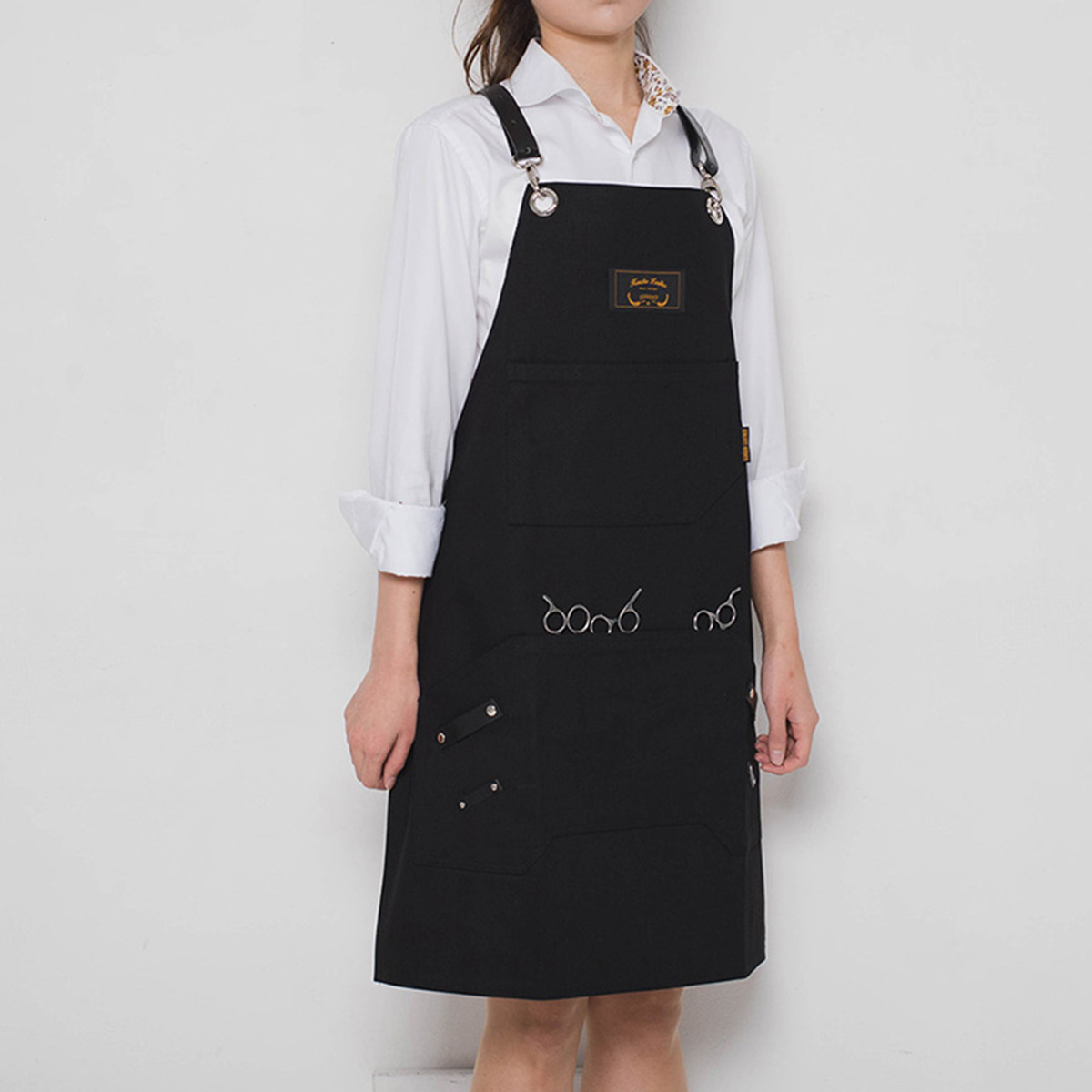 죠니 블랙 칸데오레더 공방 미용실 카페 미용사 바리스타 앞치마 미술 가죽 앞치마