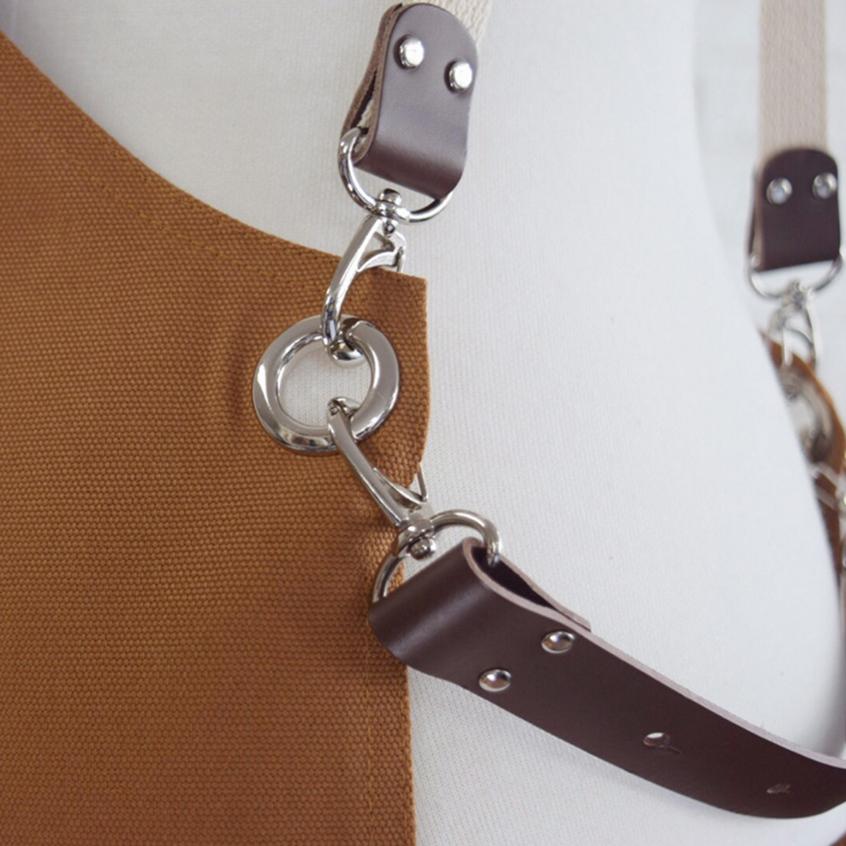 카페인 브라운 칸데오레더 예쁜앞치마 미용실 카페  앞치마