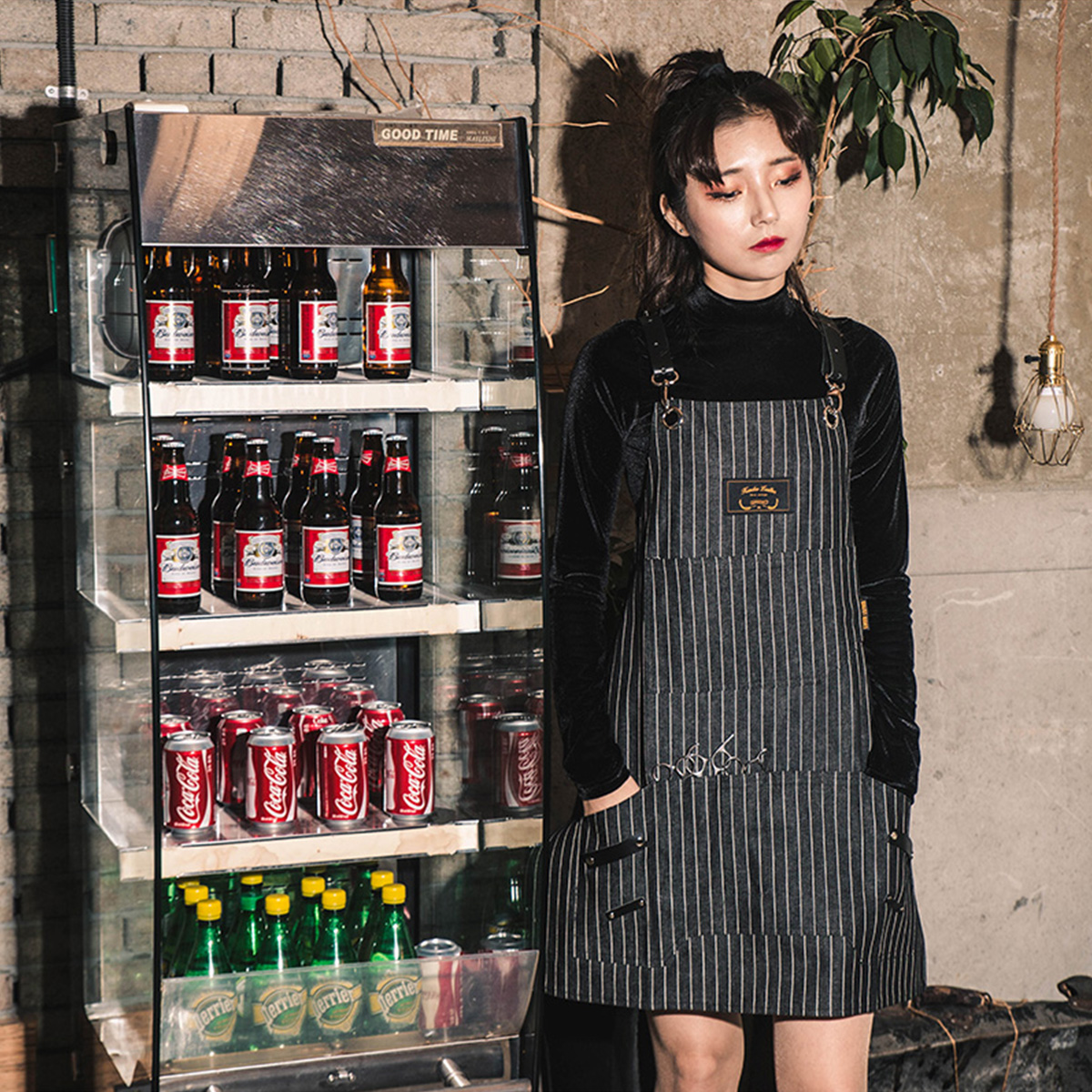 죠니 블랙스트라이프 칸데오레더 공방 미용실 카페 미용사 바리스타 앞치마 미술 가죽 앞치마