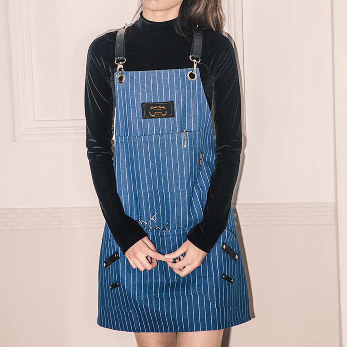 죠니 블루스트라이프 칸데오레더 공방 미용실 카페 미용사 바리스타 앞치마 미술 가죽 앞치마