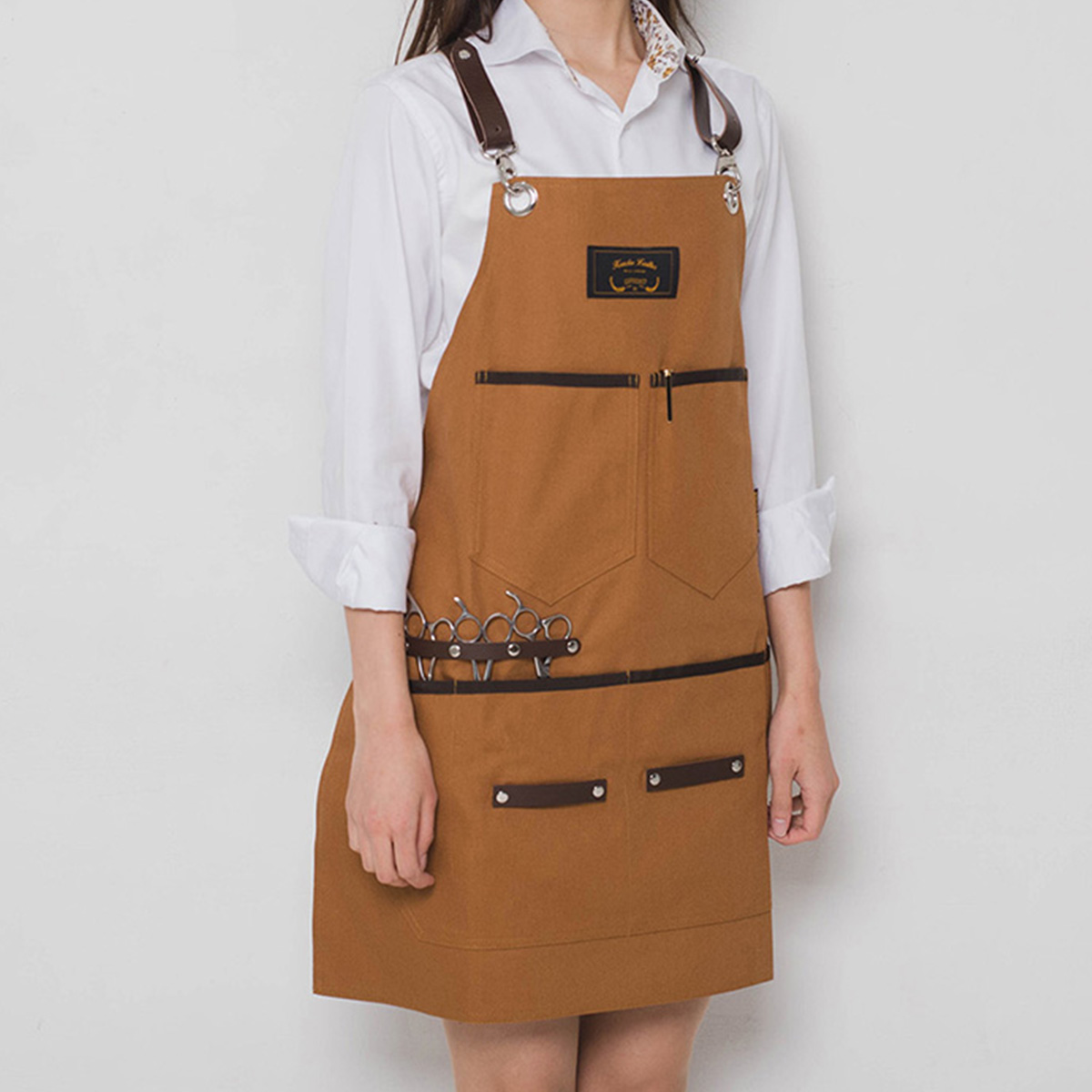 카페인 브라운 칸데오레더 예쁜앞치마 미용실 카페  앞치마