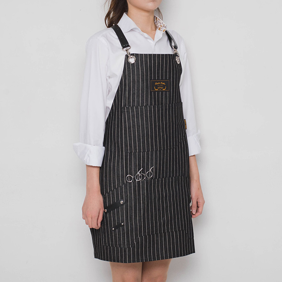 죠니 블랙스트라이프 칸데오레더 공방 미용실 카페 미용사 바리스타 앞치마 미술 가죽 앞치마