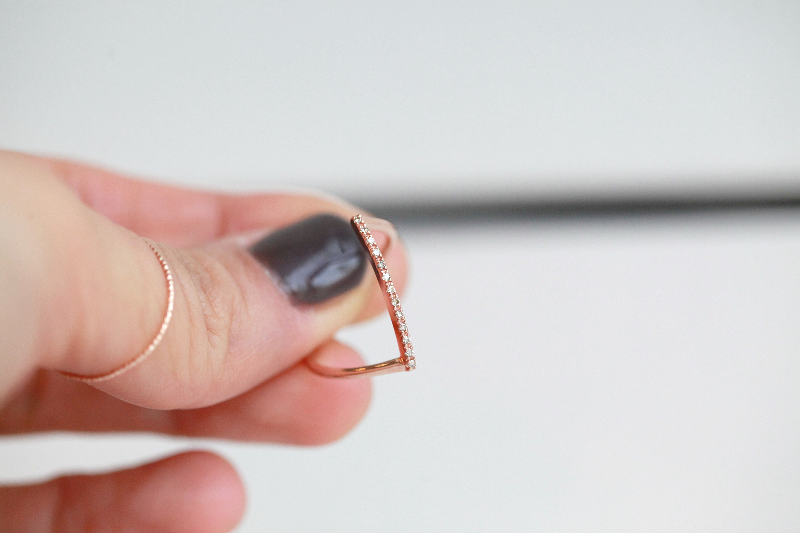<b><p>Rose Gold simple diagonal Cogc Dmd Detecti</p></b><b><p>ローズゴールド シンプル 斜線 コニャックダイヤ 検知リング14k ユニークなジュエリー</p></b><br /><br /><p align='center'>