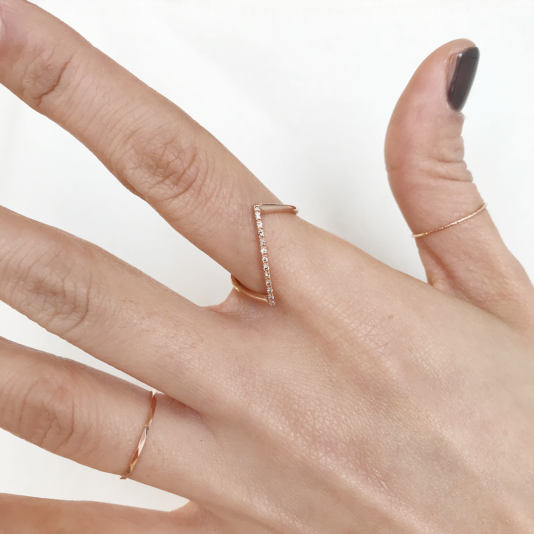 <b><p>Rose Gold simple diagonal Cogc Dmd Detecti</p></b><b><p>ローズゴールド シンプル 斜線 コニャックダイヤ 検知リング14k ユニークなジュエリー</p></b><br /><br /><p align='center'>