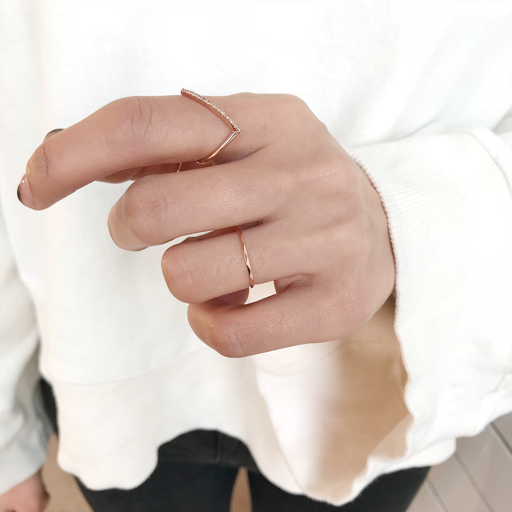 <b><p>Rose Gold simple diagonal Cogc Dmd Detecti</p></b><b><p>ローズゴールド シンプル 斜線 コニャックダイヤ 検知リング14k ユニークなジュエリー</p></b><br /><br /><p align='center'>