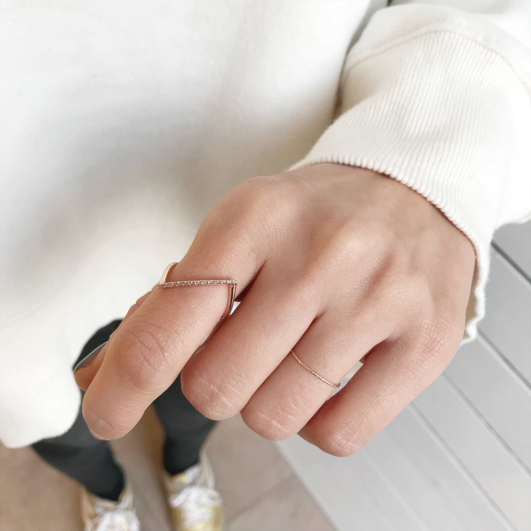 <b><p>Rose Gold simple diagonal Cogc Dmd Detecti</p></b><b><p>ローズゴールド シンプル 斜線 コニャックダイヤ 検知リング14k ユニークなジュエリー</p></b><br /><br /><p align='center'>