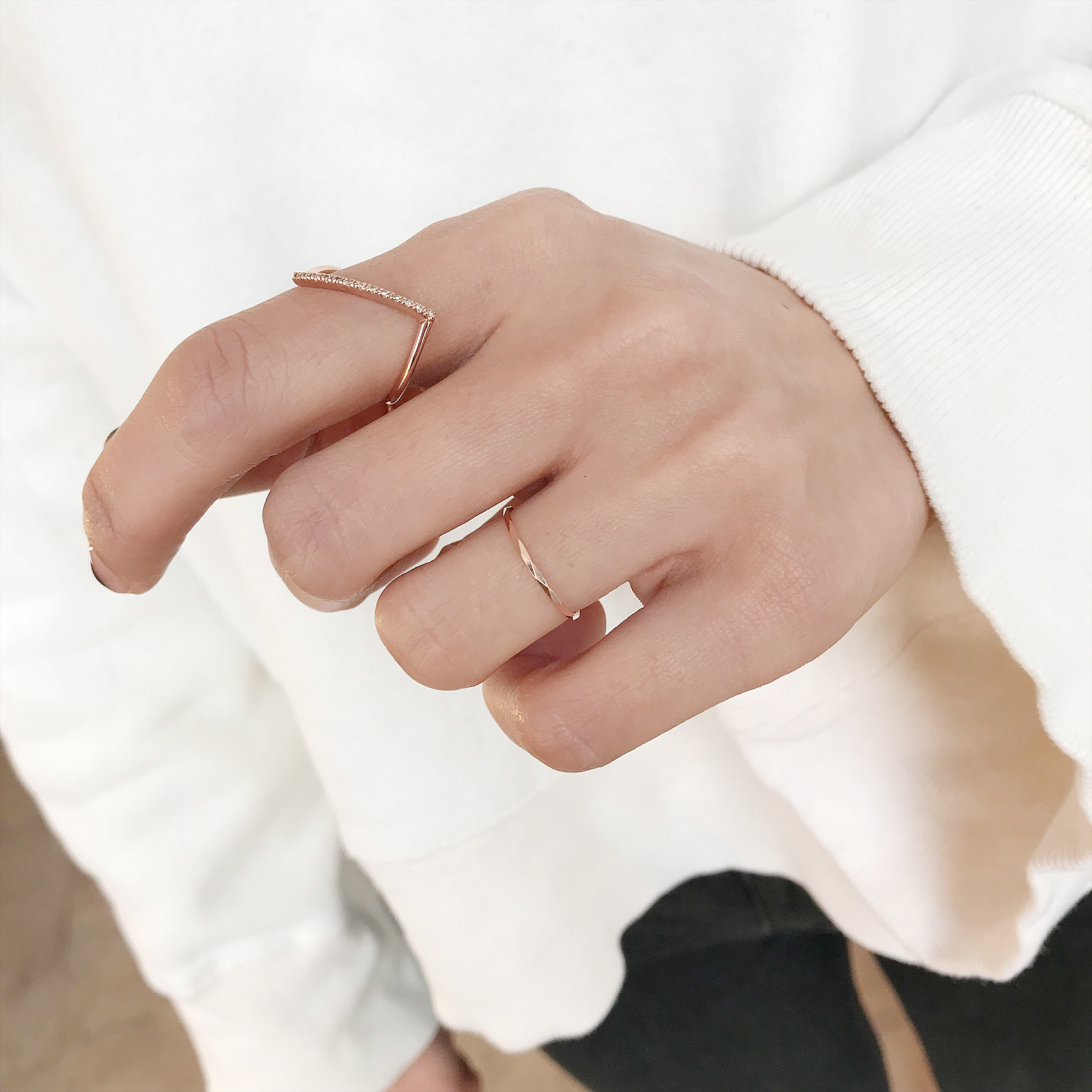 <b><p>Rose Gold simple diagonal Cogc Dmd Detecti</p></b><b><p>ローズゴールド シンプル 斜線 コニャックダイヤ 検知リング14k ユニークなジュエリー</p></b><br /><br /><p align='center'>