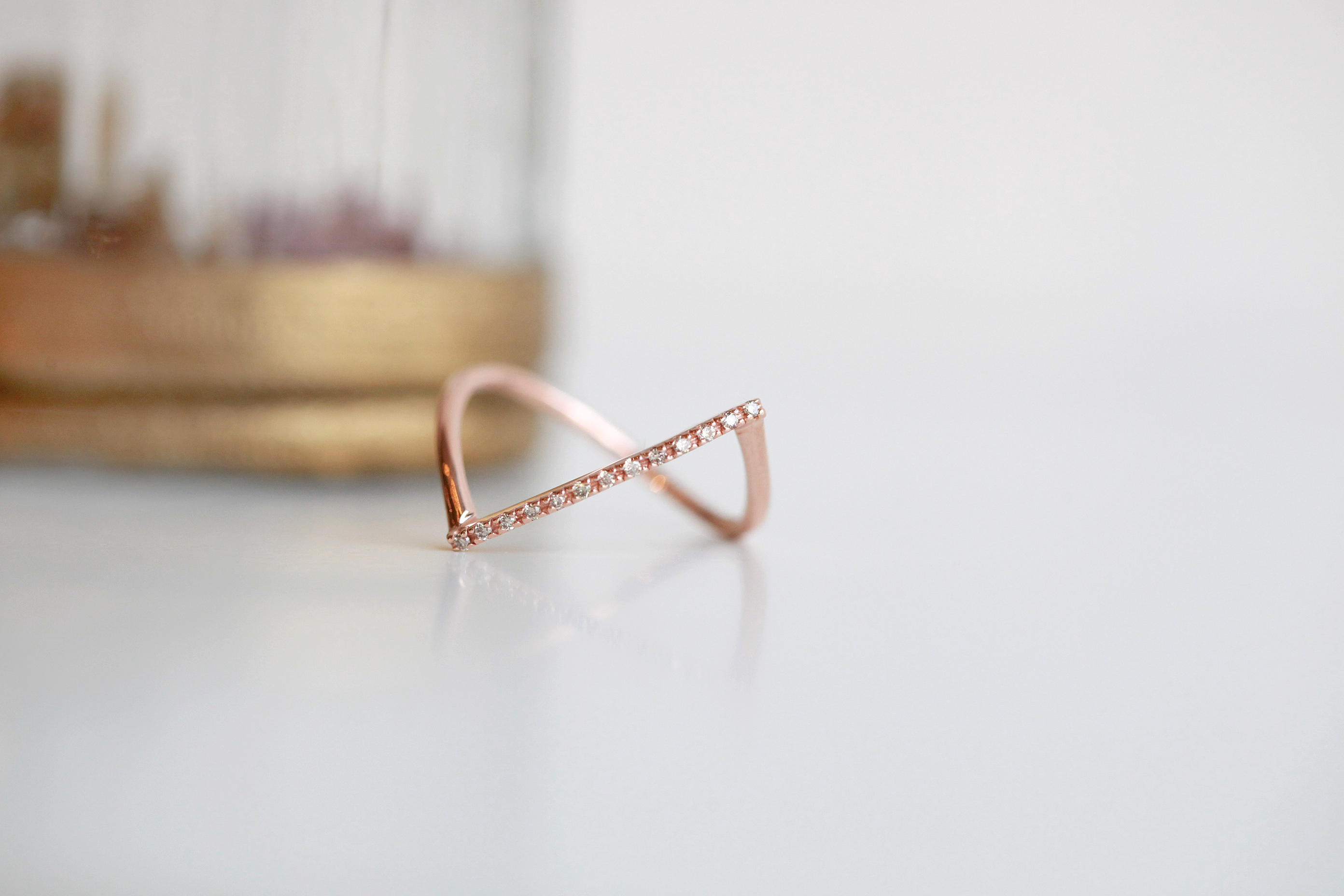 <b><p>Rose Gold simple diagonal Cogc Dmd Detecti</p></b><b><p>ローズゴールド シンプル 斜線 コニャックダイヤ 検知リング14k ユニークなジュエリー</p></b><br /><br /><p align='center'>