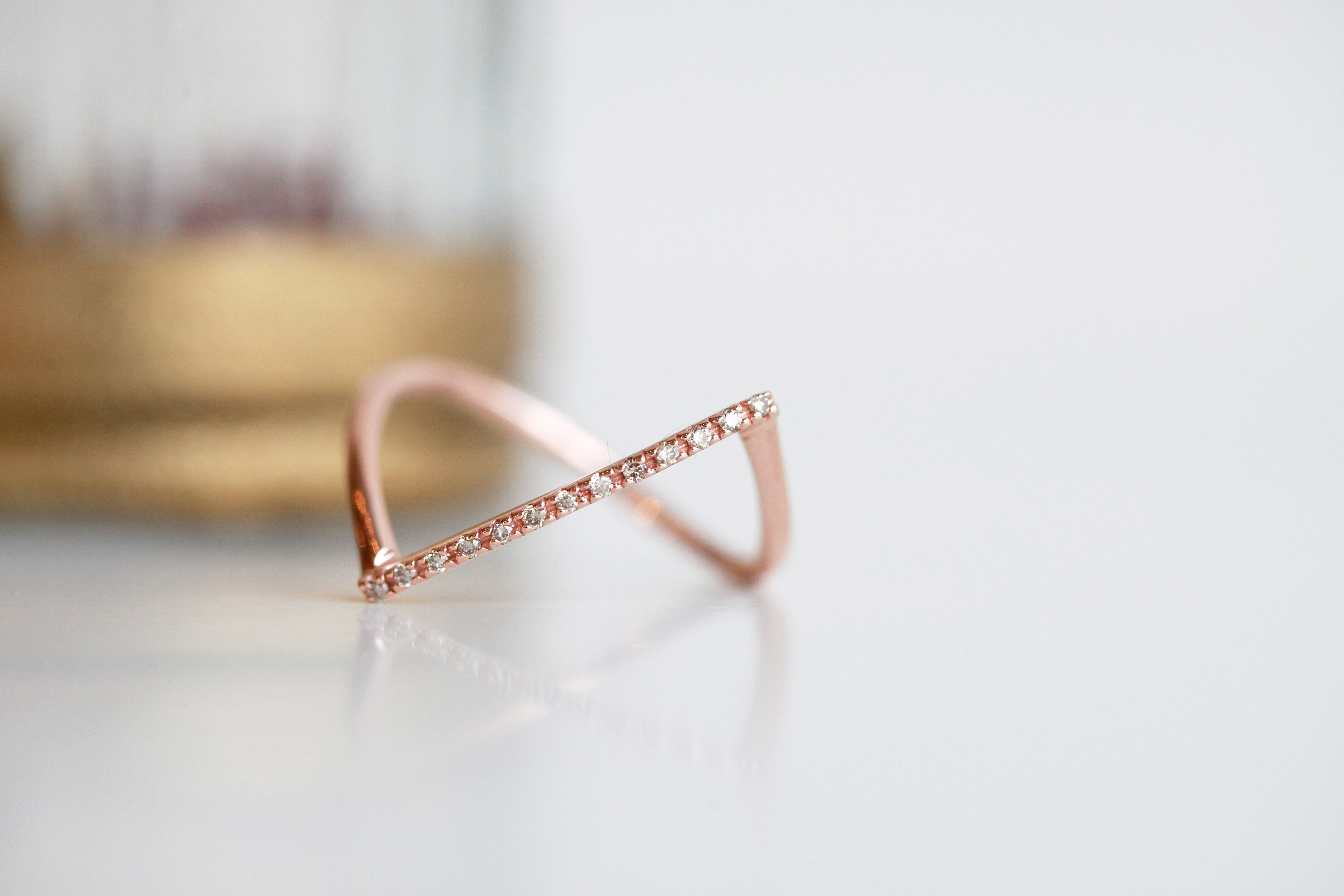 <b><p>Rose Gold simple diagonal Cogc Dmd Detecti</p></b><b><p>ローズゴールド シンプル 斜線 コニャックダイヤ 検知リング14k ユニークなジュエリー</p></b><br /><br /><p align='center'>