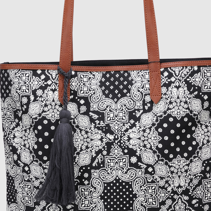 <b><p>LALA Paisley Eco Bag - Black Minimal Stylg</p></b><b><p>LALAペイズリーエコバック - ブラミニマルなスタイリングベーシ簡潔なデザインカジュアル女性春卒業</p></b><br /><br /><p align='center'>