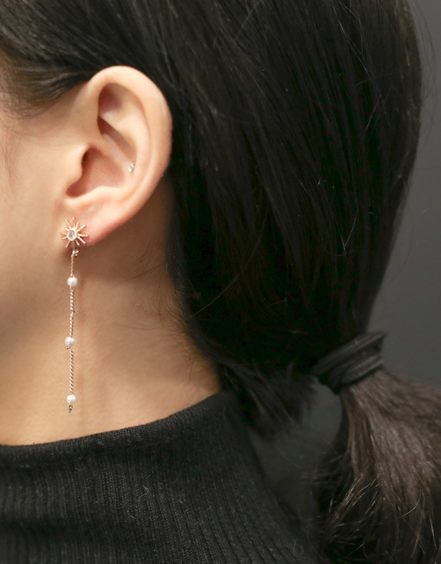 <b><p>Moth Unknown Pearl Fler Drop ring slimy pit</p></b><b><p>ウモ オンバル 真珠 雪花 ドロップ イヤリング フリフリピット 女性コーディネート</p></b><br /><br /><p align='center'>