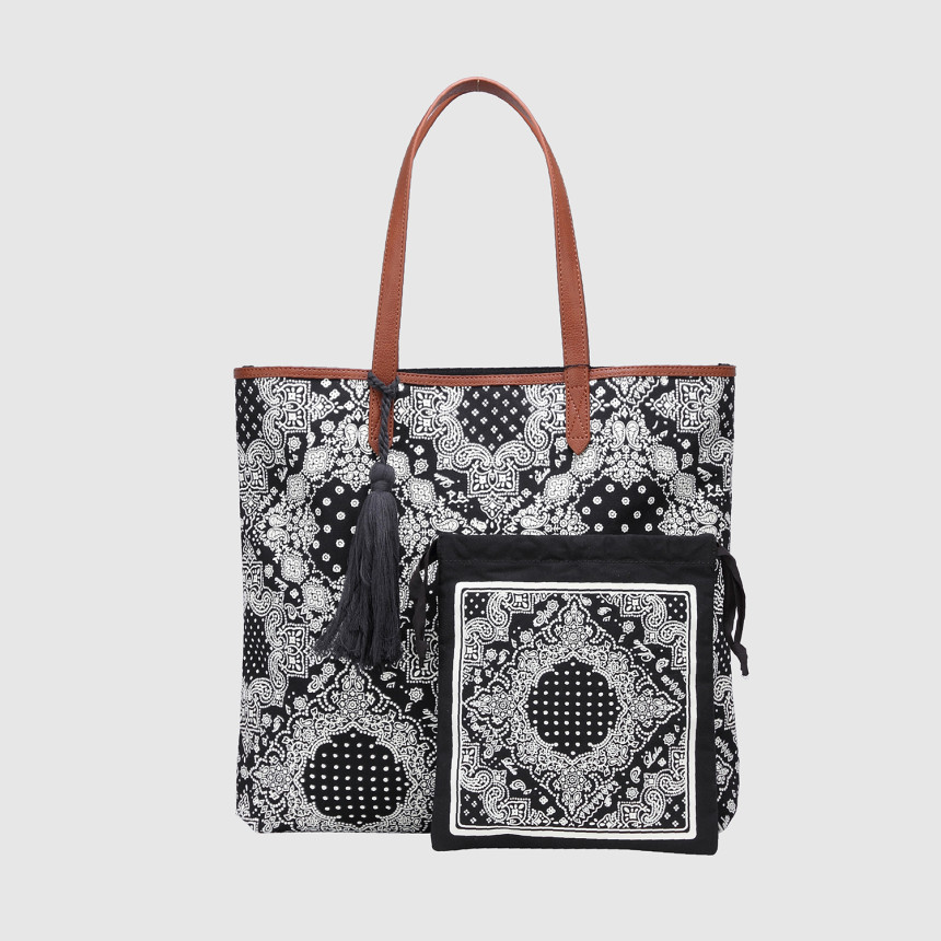 <b><p>LALA Paisley Eco Bag - Black Minimal Stylg</p></b><b><p>LALAペイズリーエコバック - ブラミニマルなスタイリングベーシ簡潔なデザインカジュアル女性春卒業</p></b><br /><br /><p align='center'>